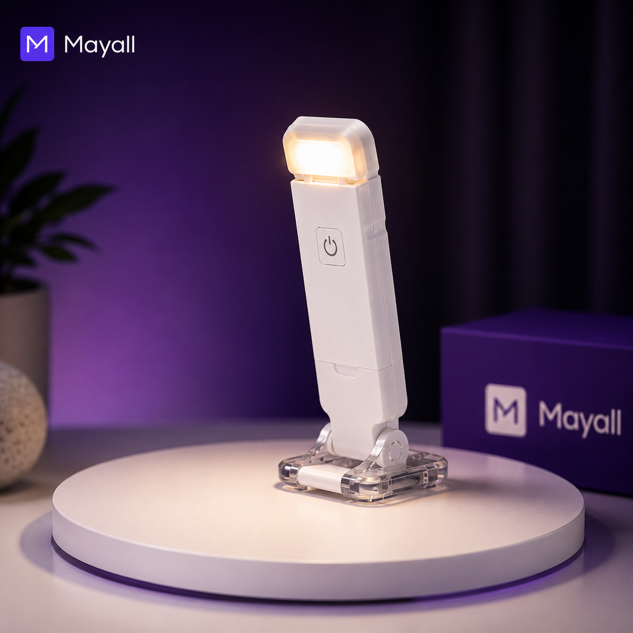 Lampe de lecture Mayall rechargeable blanche avec éclairage LED chaud